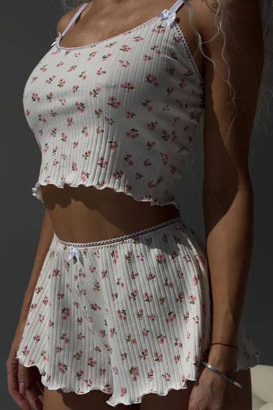 Floral Ruffle Cami Top & Shorts Set