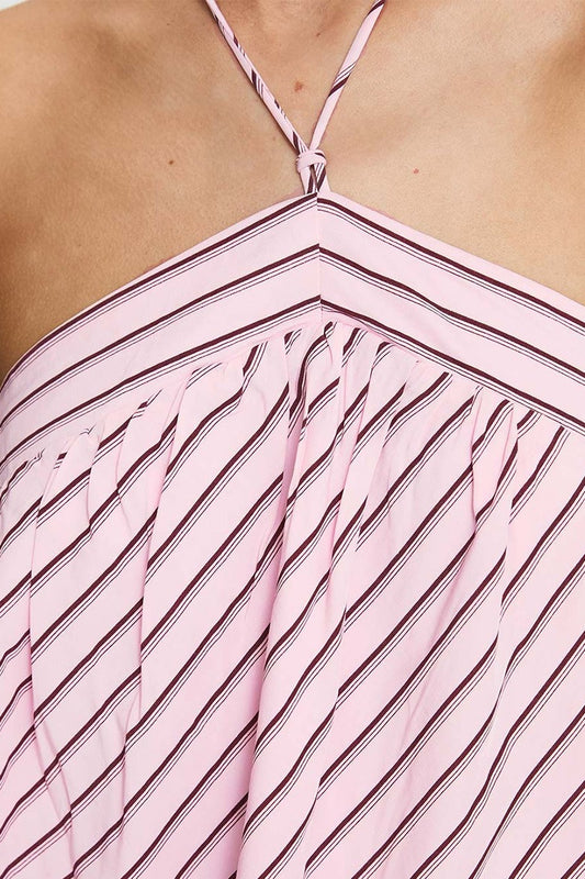 Striped Halter Backless Chic Mini Dress