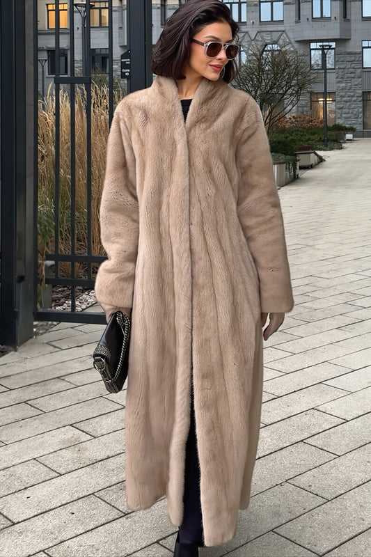 Plush Faux Mink Extra Long Coat