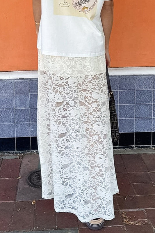 Sheer Lace Maxi Skirt