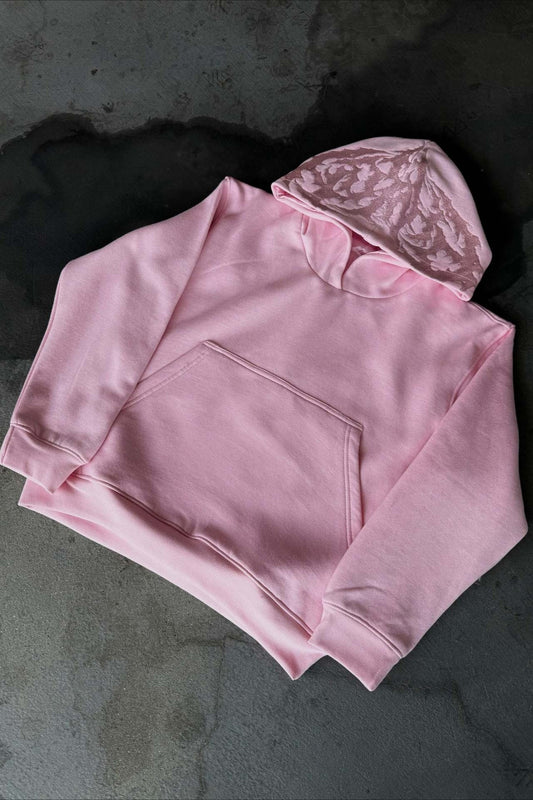 Sweat à capuche patchwork délavé vintage