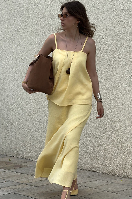 Sleeveless Casual Cami Mermaid Skirt Set