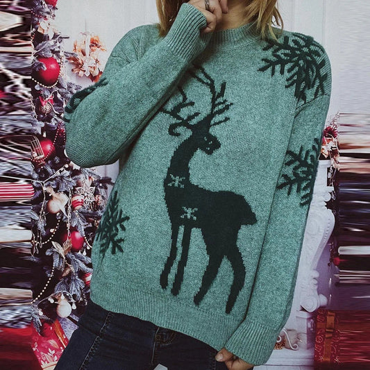Soft Knitted Christmas Sweater - Warm Casual Pullover Green / S Sweaters-L