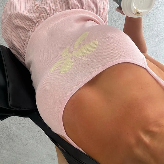 Haut court en tricot à fleurs bohème