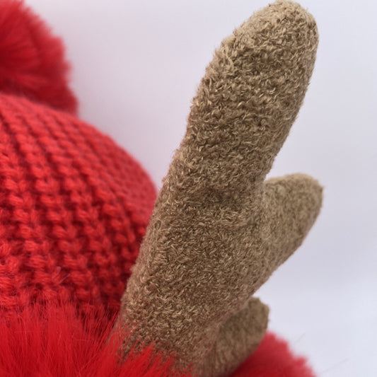 Reindeer Antler Pom Pom Earflap Hat