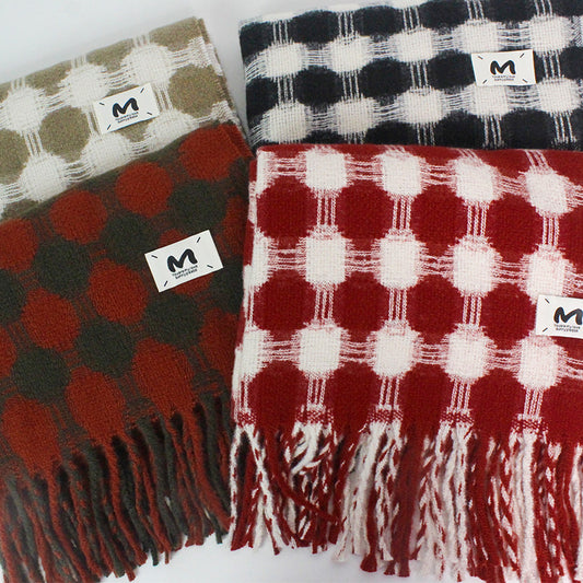 Reversible Polka Dot Fringe Scarf