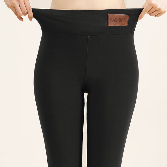 Plus Size Sherpa Fleece Letter Leggings