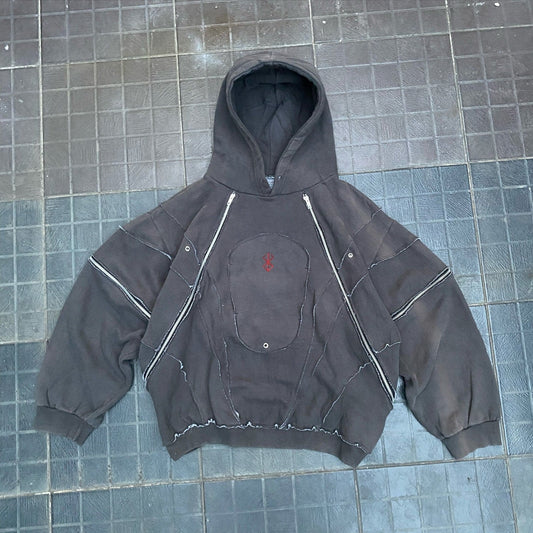 Sweat à capuche surdimensionné foncé