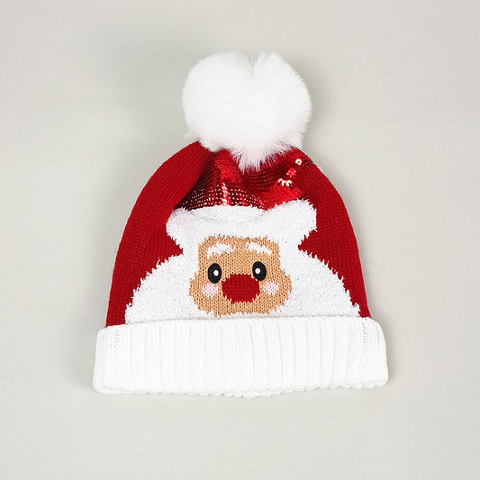 Knitted Santa Reindeer Beanie Hat