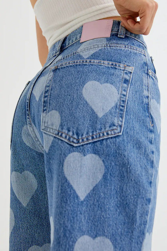 Jean droit taille haute vintage Heart