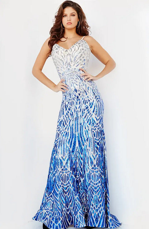 Robe de soirée sexy à paillettes et dos nu