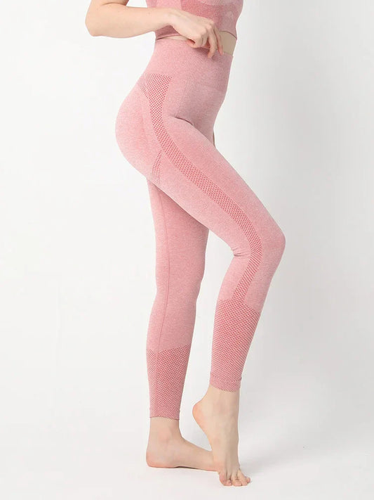 High Waist Seamless Push Up Butt Lifting Workout Legging Orange Red / S