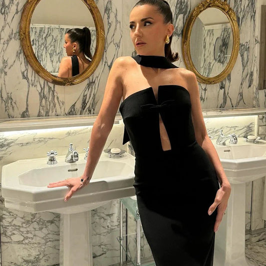 Sexy Elegant Red Maxi Dress Casual Streetwear Christmas Party Black / S Dresses-L