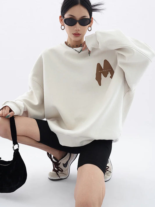 Sweat à capuche surdimensionné décontracté imprimé tendance pour l'automne