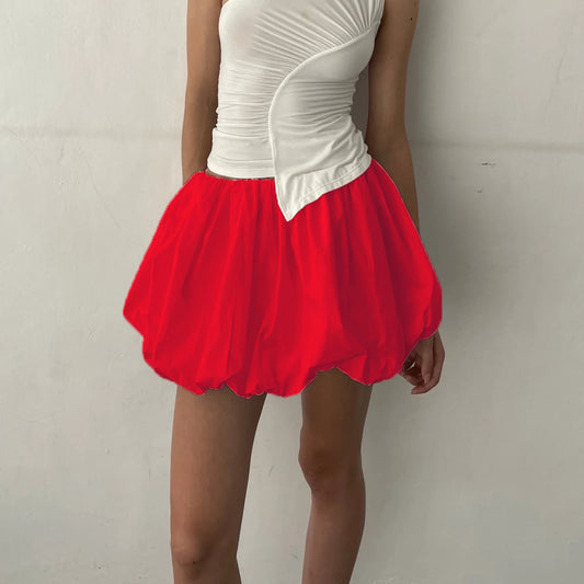 Lantern Puffball Elastic Skirt skirts-250223
