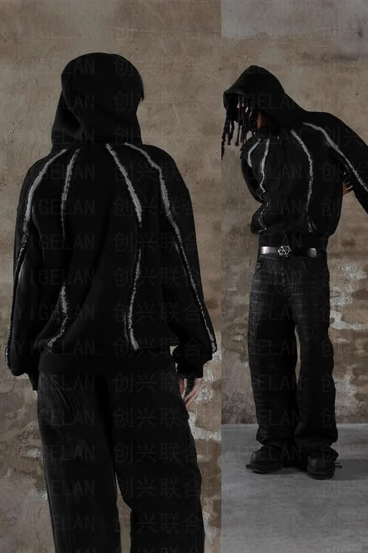 Washed Pocket Zip Hoodie