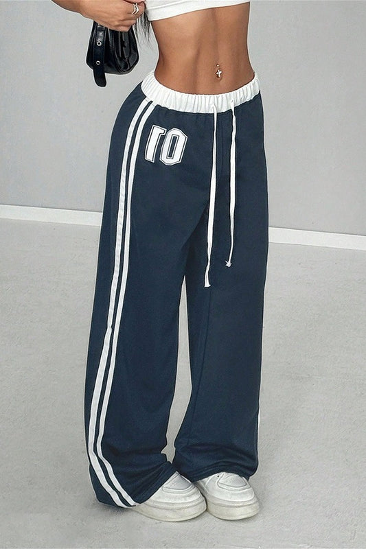 Trendy Number Print Loose Pants