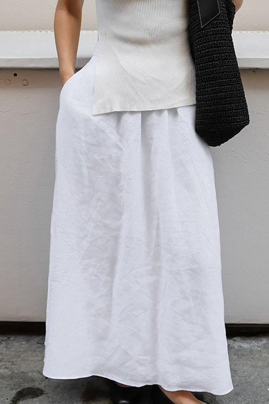 White A-Line Maxi Skirt