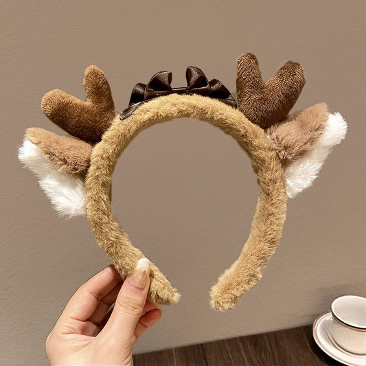 Bow Antler Plush Cute Hair Accessory