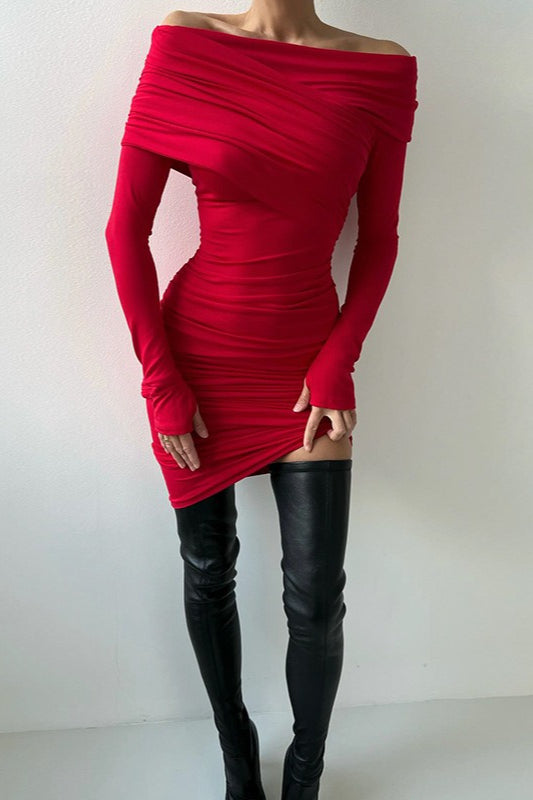 Robe longue moulante rouge élégante