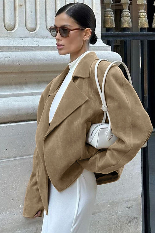 Manteau de banlieue en daim marron