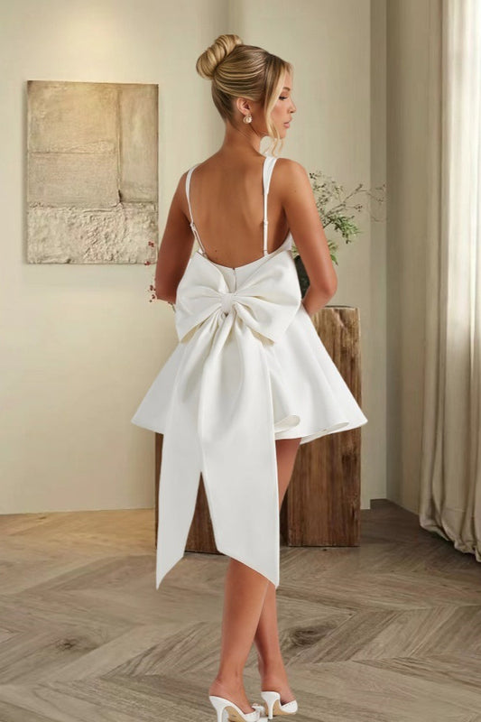 Detachable Bow Corset Mini Party Dress