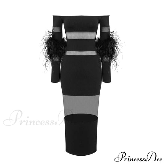 Amalia Elegant Midi Dress Black / Xs