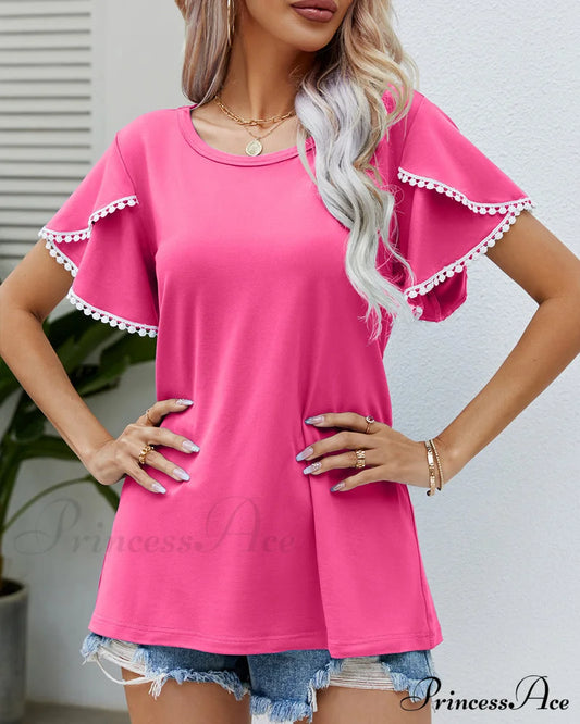 Arm Brief Neck Round T-Shirt T-Shirts