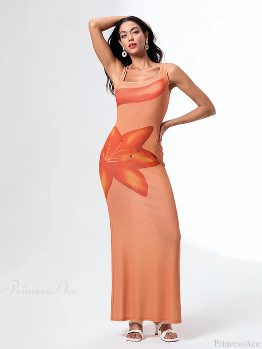 Asymmetric Neck Tank Sleeveless Wrap Bodycon Floral Vacation Dress floraldress-250126