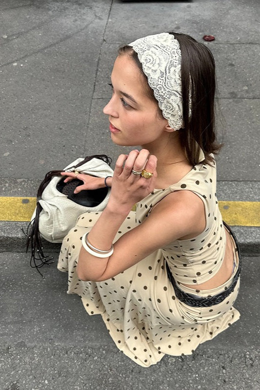 Ensemble deux pièces maxi froncé à pois