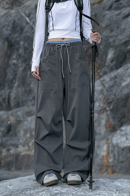 Quick Dry Cargo Wide Leg Cuffed Pants