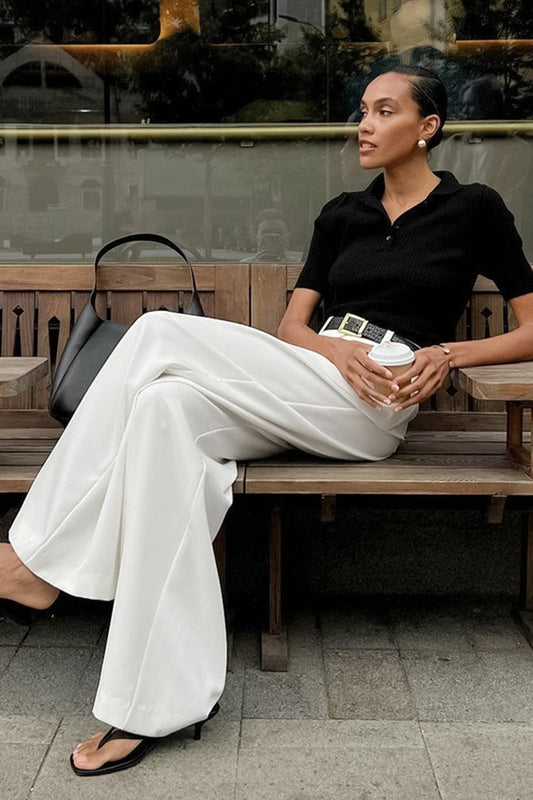 Pantalon large taille haute polyvalent