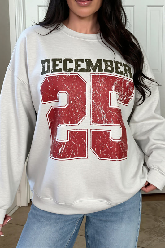 Letter Print Crew Neck Sweatshirt