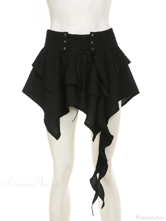 Bandage Ruffles A-line Skirt