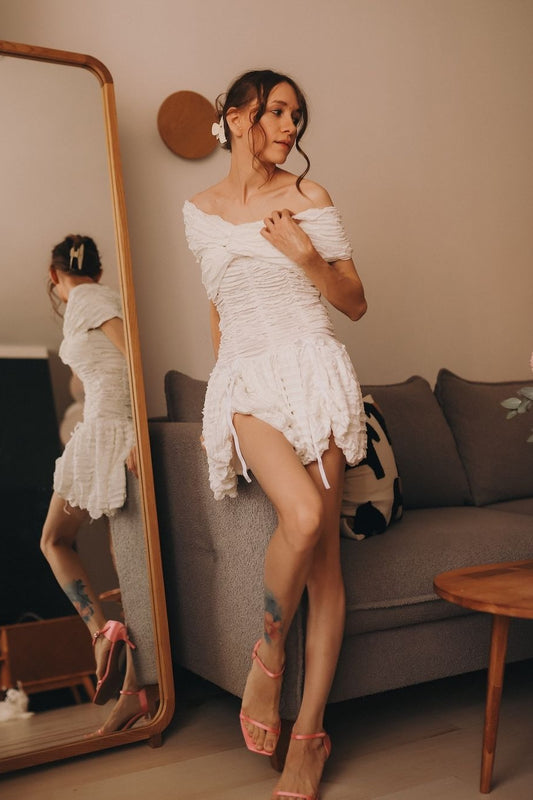 Robe bohème texturée à devant croisé