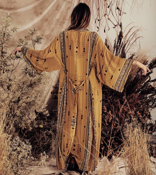 Boho Kimono Rayon Print Bikini Cover Up Loose Summer Dress Orange / One Size bohocoverup-250126