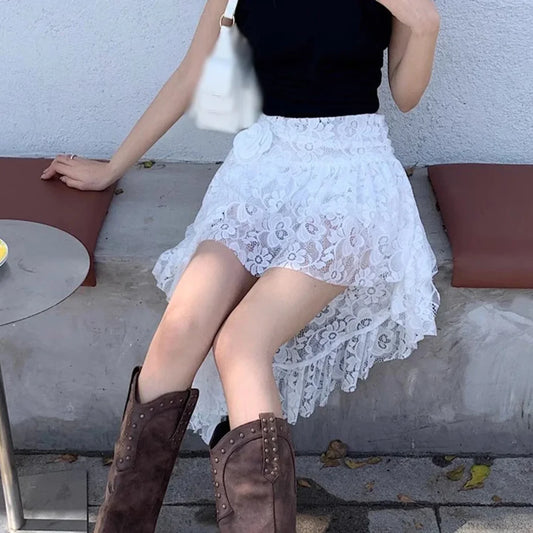 Breathable Lace Short Dress Skirt