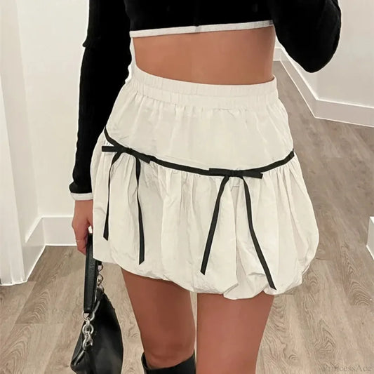 Bubble High Waist Balloon Skirt WHITE / S skirts-250223