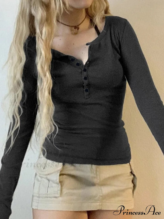 Button Distressed Graceful Denim Mini Dress Knits