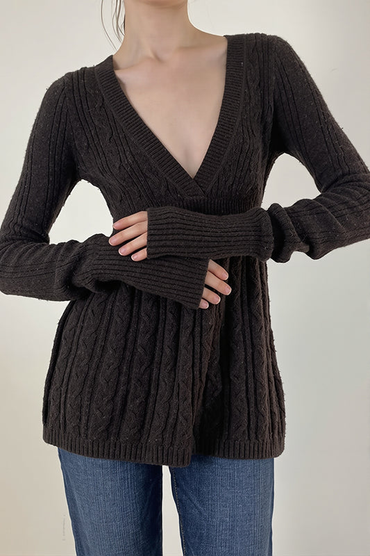 Cable Knit Empire Waist Sweater