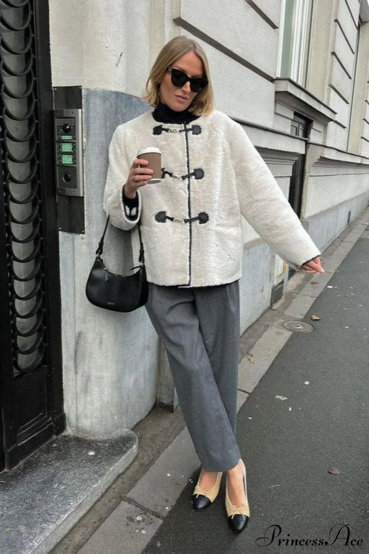 Cashmere Metal Snap Cardigan Coat