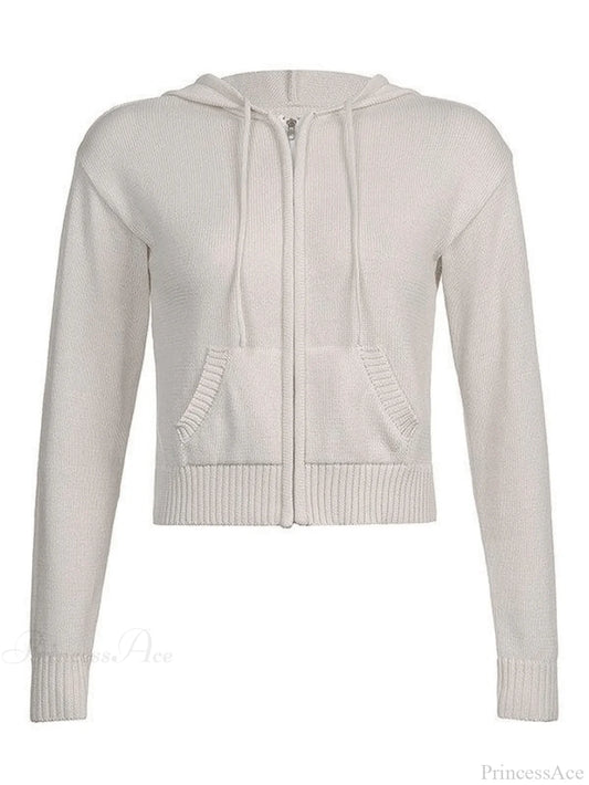 Hooded Crochet Knit Trendy Cropped Tank Top Sweaters