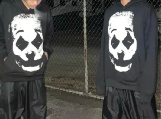 Clown Graphic Oversized Hoodie black / S