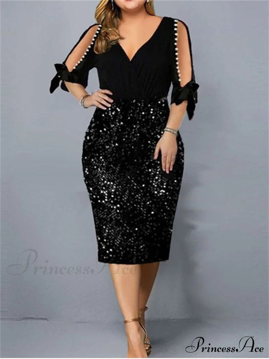 Cold Shoulder Graceful Striped Cropped Sweater Black / S Dresses