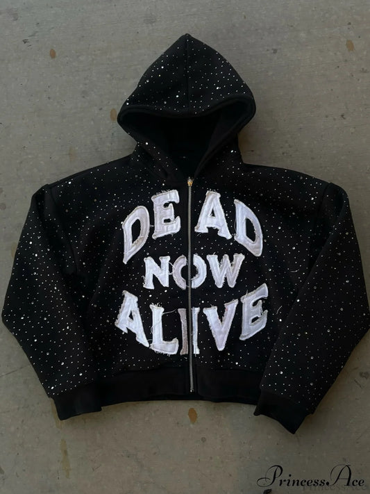 Comfortable Graphic Zip Up Hoodie