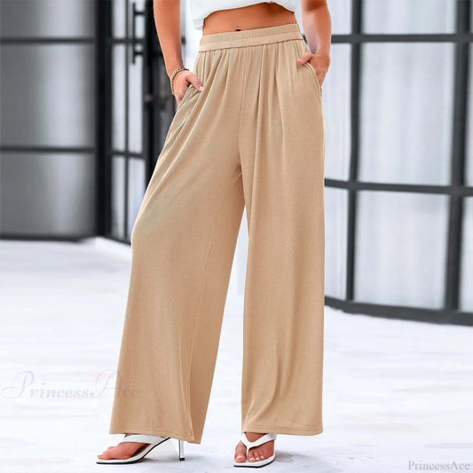 Cotton Linen Loose Casual Pocket Pants Beige / S