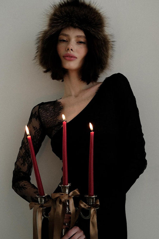 Robe gothique asymétrique en dentelle