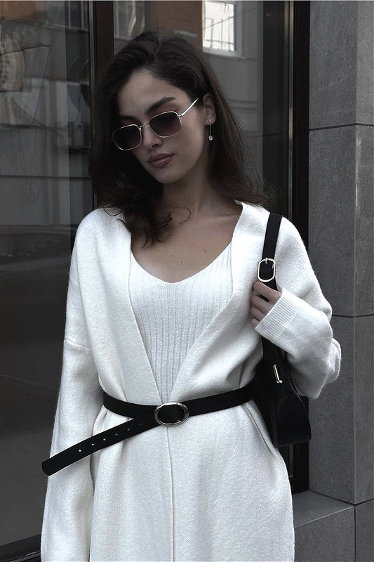 Ensemble jupe deux pièces en tricot minimaliste