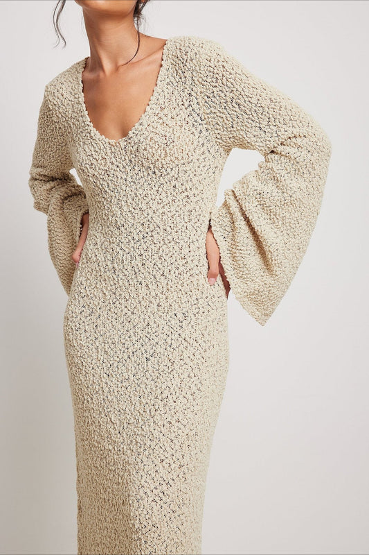 Casual Solid Maxi Sweater Dress