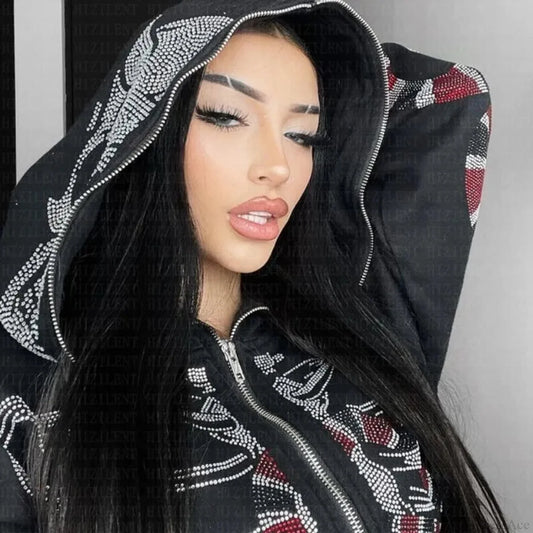 Dark Butterfly Skeleton Zip Jacket Black / M